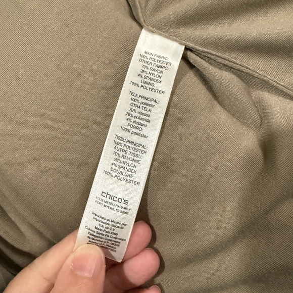 Chicos Women’s Light Brown Faux Fur Panel Cardigan Jacket Small Chico’s 0, US 4 - Picture 9 of 9